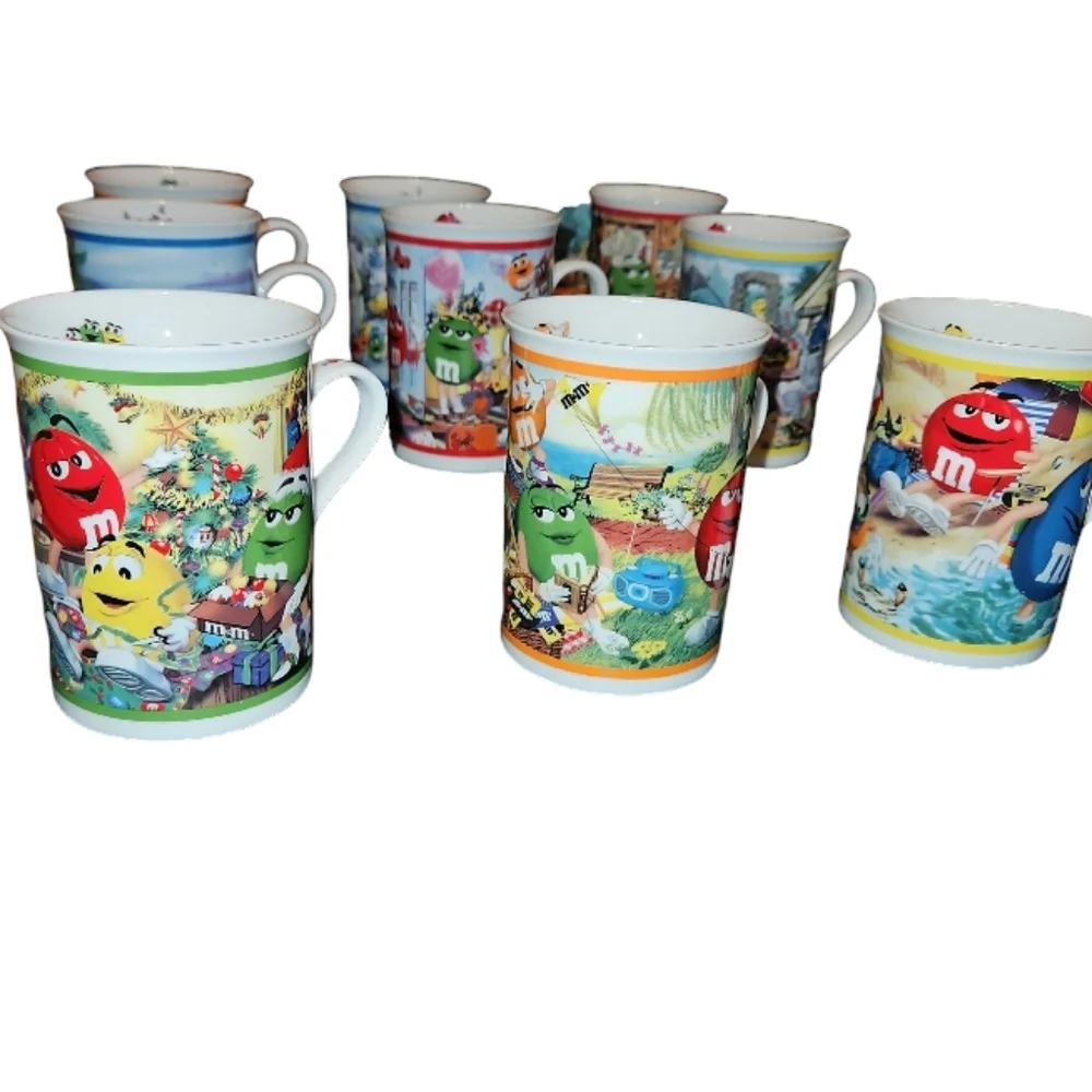 12PC Danbury Mint M&M's Porcelain Collector Mugs Complete Set - Picture 4 of 9
